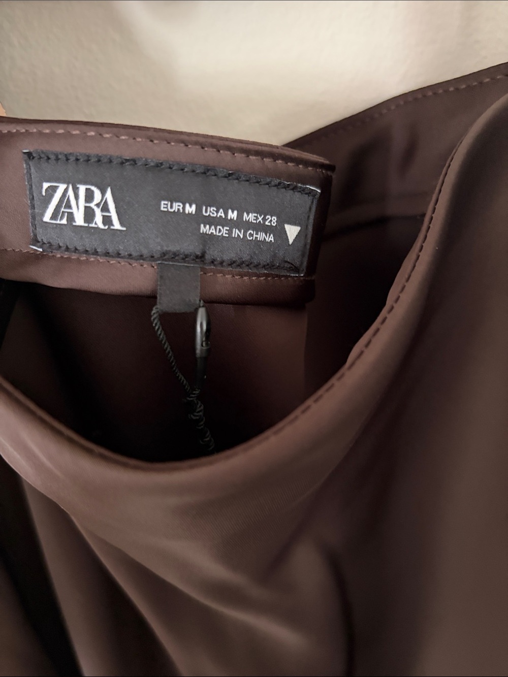 Zara Satin Maxi Skirt in Dark Brown - Picture 3 of 5